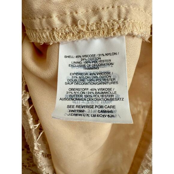 J Crew Cream Lace Sleeveless Blouse Ruffle Neck Size S - Picture 7 of 8